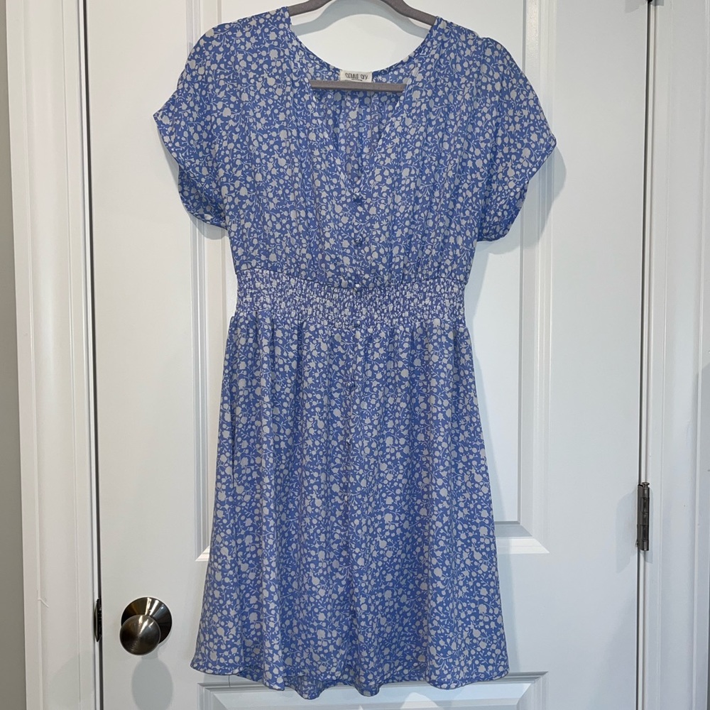 Blue pastel spring dress
